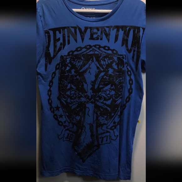 Y2K Vintage Style Graphic T-Shirt - "Reinvention 1977" Blue Streetwear UnisexTee - Picture 5 of 8